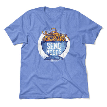 Send Noods Men/Unisex T-Shirt in Heather Columbia Blue color